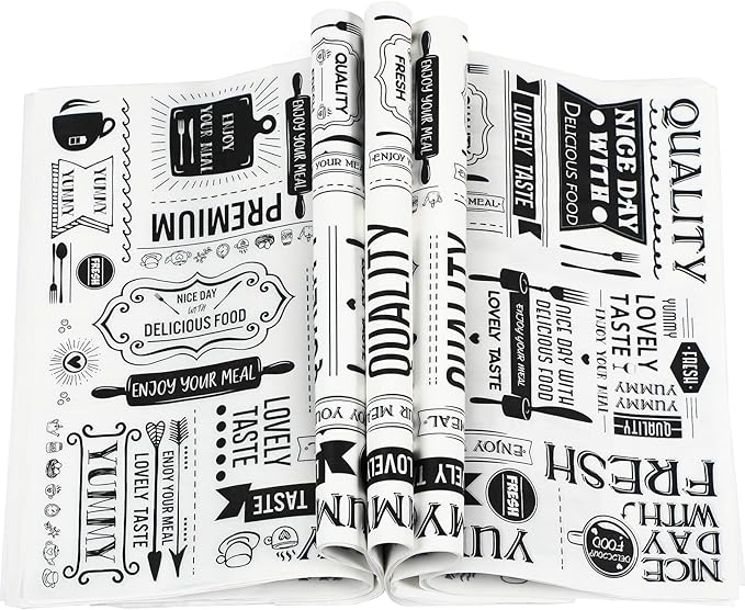 Wax Paper Sheets Deli Newsprint Food Basket Liners Sandwich Wrapping Paper Grease Resistant Waterproof Wrapping Tissue Hamburger Picnic Tissue for Baking Kitchen 8.3 x 9.8 Inch(1000 Pcs)