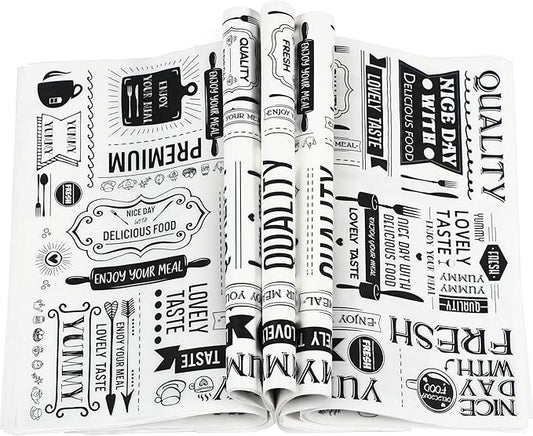 Wax Paper Sheets Deli Newsprint Food Basket Liners Sandwich Wrapping Paper Grease Resistant Waterproof Wrapping Tissue Hamburger Picnic Tissue for Baking Kitchen 8.3 x 9.8 Inch(1000 Pcs)