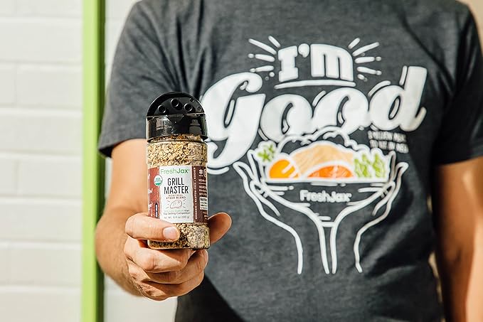 FreshJax Grill Master Montreal Steak Seasoning ??Organic Low Sodium 6.0 oz Bottle, Bold BBQ & Grilling Spice Blend, Gluten-Free, Non-GMO, Keto & Paleo Friendly, Perfect for Steak, Burgers & Roasts