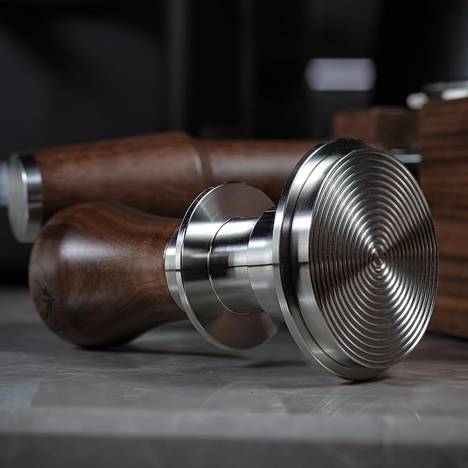 51.5mm Espresso Tamper Kit for La Pavoni Europiccola, Professional, Stradivari & Post-Millennium Models ??Tamper, Distributor, Dosing Funnel, Puck Screen, WDT Tool & Walnut Tamping Mat