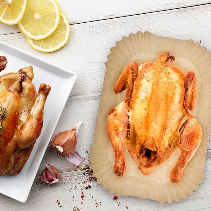 Air Fryer Liners 200pc, Disposable Air Fryer Paper Liners High Temperature Resistant, Rectangle air Fryer Parchment liner 9Qt, Airfryer liner Baking Paper for Ninja DZ201, AirFryer Accessories