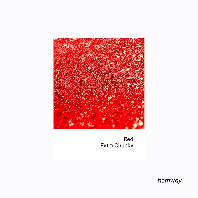 Hemway Premium Glitter Shaker - Red | 115g Extra Chunky Metallic Flake Sequins for Resin & Epoxy Crafts | Craft Supplies for Tumblers, Festival, Art