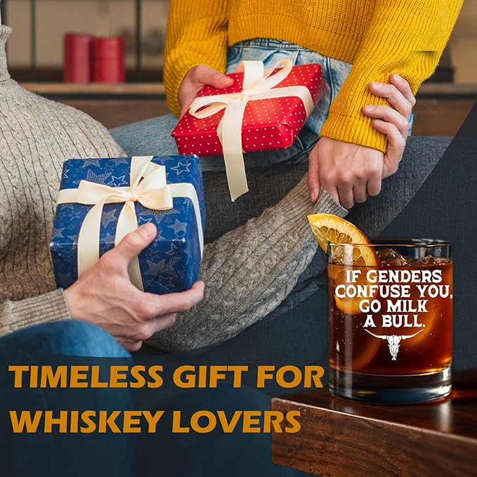 kunlisa Funny Whiskey Glasses, Sarcastic Gifts, Country Rural Humor 10 oz Drinking Rocks Glasses for Women Men Whisky Cocktail Scotch Bourbon Liquor