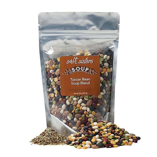 s.a.l.t. sisters Tuscan Bean Soup | All-Natural, Gluten Free, MSG Free, Non-GMO | Unique Dried Bean Blend with our Tuscan Farmhouse Seasoning | Heart, Rich, and Bursting with flavor | 8.5oz