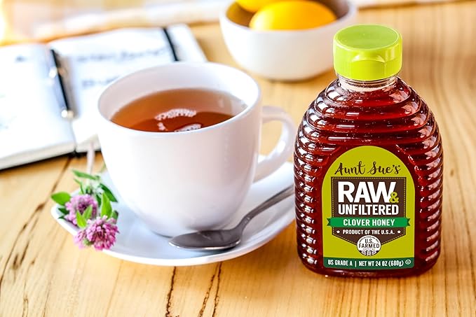 Aunt Sue Raw & Unfiltered USA Clover Honey From Local USA Beekeepers, 24 oz