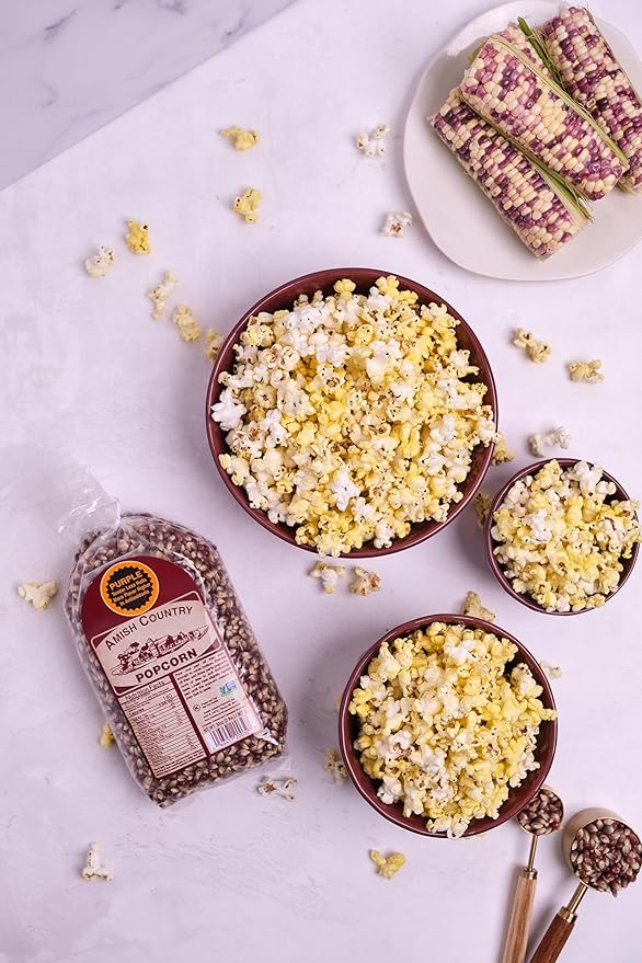Amish Country Popcorn | 2-2 lbs Bags - Purple Kernels | Old Fashioned, Non-GMO and Gluten Free