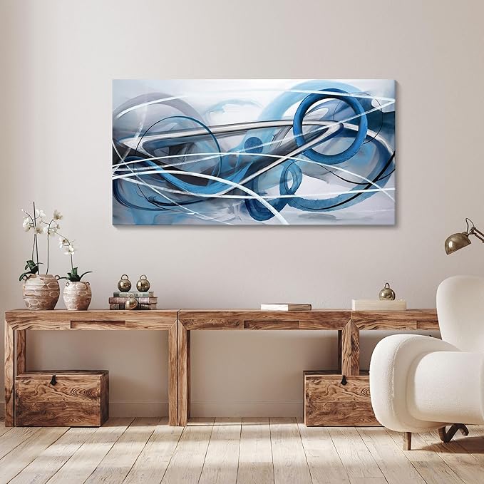 YDYSUNE Blue Abstract Wall Art Modern Canvas Wall Paintings Abstract Artwork for Living Room Pictures for Bedroom Wall Decor Office Home Decor 24횞48IN