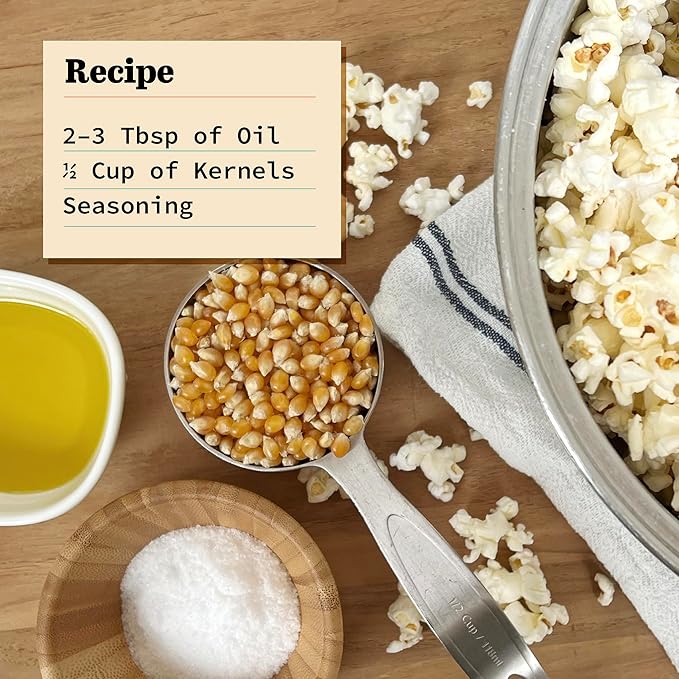 Organic Yellow Popcorn Kernels 6 lb Bag, Non-GMO & Gluten Free, Sodium-Free, Pesticide-Free, Unsalted, Plant-Based, Sugar-Free, Old Fashioned Regenerative-Farmed Large Popcorn From Olde World Popcorn
