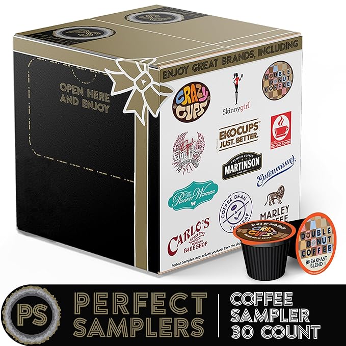 Crazy Cups Custom Variety Pack Sampler, Assorted Single Serve Pods for Keurig K Cups Makers, Coffee, 30 Count