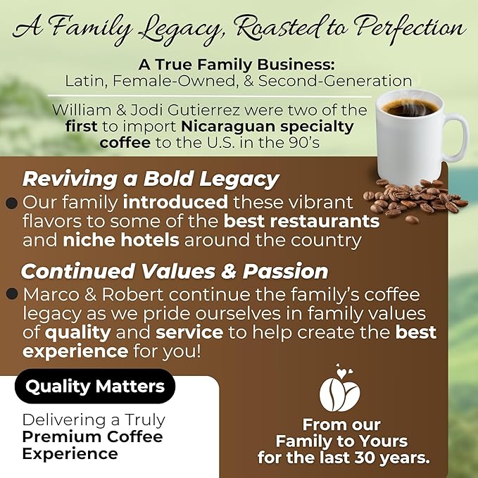 Santa Lucia Coffee - Grand Reserve Classic Medium Roast Nicaraguan Coffee - Medium Roast - 91 Point Specialty Grade - Low Acididity - Bright & Smooth - Strong & Bold Flavor - Whole Bean - 16oz. (Pack of 3)