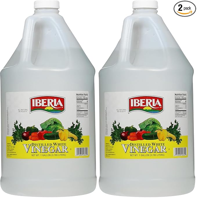 Iberia All Natural Distilled White Vinegar, 1 Gallon - 5% Acidity (Pack of 2)