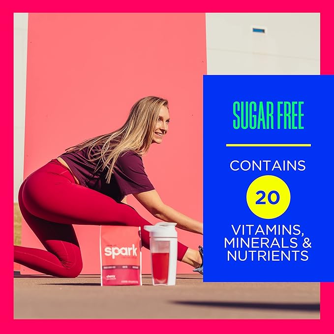 AdvoCare Spark Vitamin & Amino Acid Supplement - Focus & Energy Drink Powder Mix with Vitamin A, B-6, C & E - Also Includes L-Carnitine & L-Tyrosine - Cherry, 14 Stick Packs