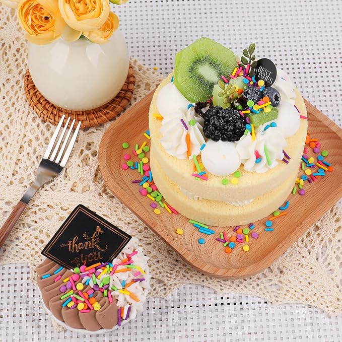 Rainbow Sprinkles for Cake Decorating, Colorful Crispy Jimmies and Confetti Sprinkles for Baking Cake Cupcake Cookies Ice Cream Topping