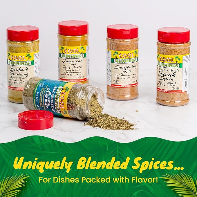 Cool Runnings Jamaican Style Curry Powder 225g - Aromatic and Flavorful Blend for Curries, Meats, Seafood, and Vegetables, Perfect for Stews