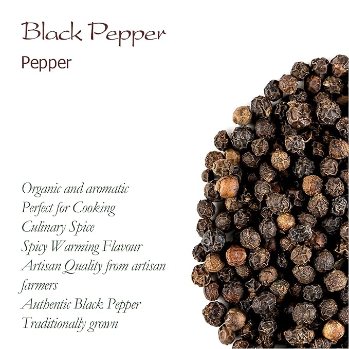 Black Pepper Whole Corns Organic - Gourmet Black Peppercorn - Black Peppercorns For Grinder Refill - Grinder Peppers Peppercorns Whole Pepper Corns Pepper Corn For Grinding Pepper Whole Pepercorn