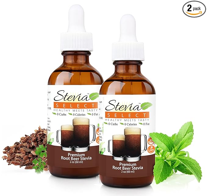 Stevia Select Root Beer Extract Water Flavor - Zero Calorie Sweetener - All Natural Liquid Stevia Water Enhancer - Keto Sugar Stevia Liquid - Keto Sweetener & Sugar Alternative 2 Oz (2 Pack)