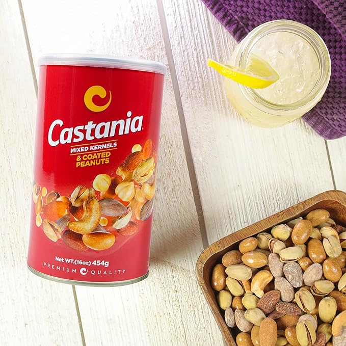 Castania BBQ Lebanese Nuts with Kri Kri, Cashews, Pistachios, Hazelnuts, Almonds & Cashews, Cholesterol Free! 16oz (Pack of 4)