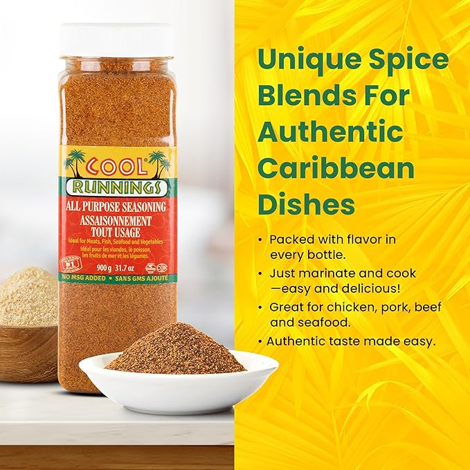 Cool Runnings All Purpose Seasoning 900g - Versatile Spice Blend for Marinating, Grilling, and Roasting Meats, Vegetables, Seafood, and Soups