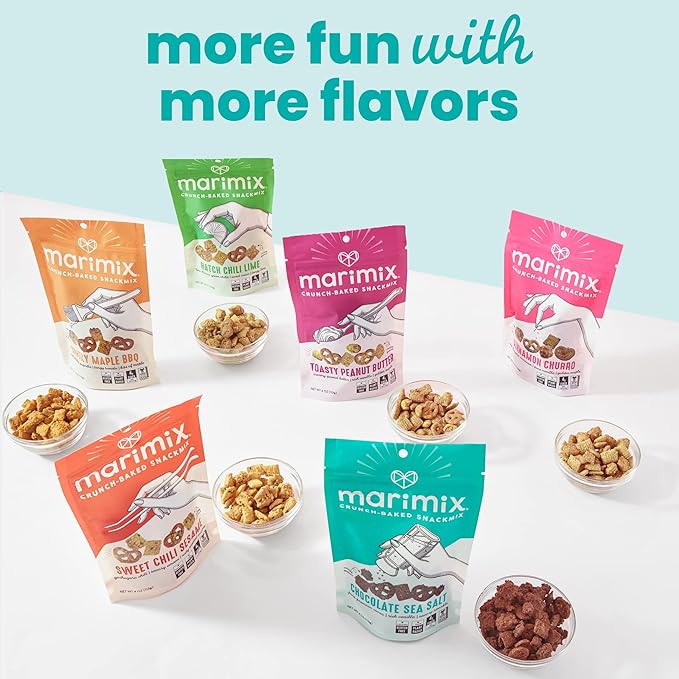 Marimix Snack Mix | Chocolatey Sea Salt 3 Pack | Crunch Baked Sweet & Salty Savory Plant Based Naturally Gluten Free Whole Grain Fiber Charcuterie Pretzel Trail Party Mix | No Artificial Ingredients