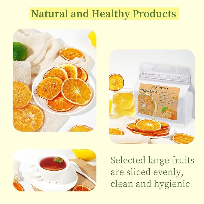 Dried Orange Slices,Dehydrated Orange Slices 8.82oz/250g Perfect for Cocktails,Fruit Tea, Garland, Crafts and Baking Sweet Wheels for Garnish, 100% Natural No Additives No Added Sugar