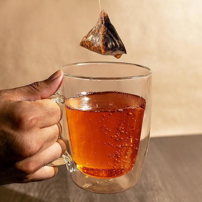 Assam Black Tea - 100% Certified Organic - 50 Pyramid Tea Bags Sachets in Resealable Bag