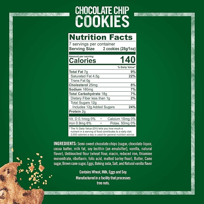 Tate's Bake Shop Chocolate Chip Cookies, 4 - 7 oz Bags