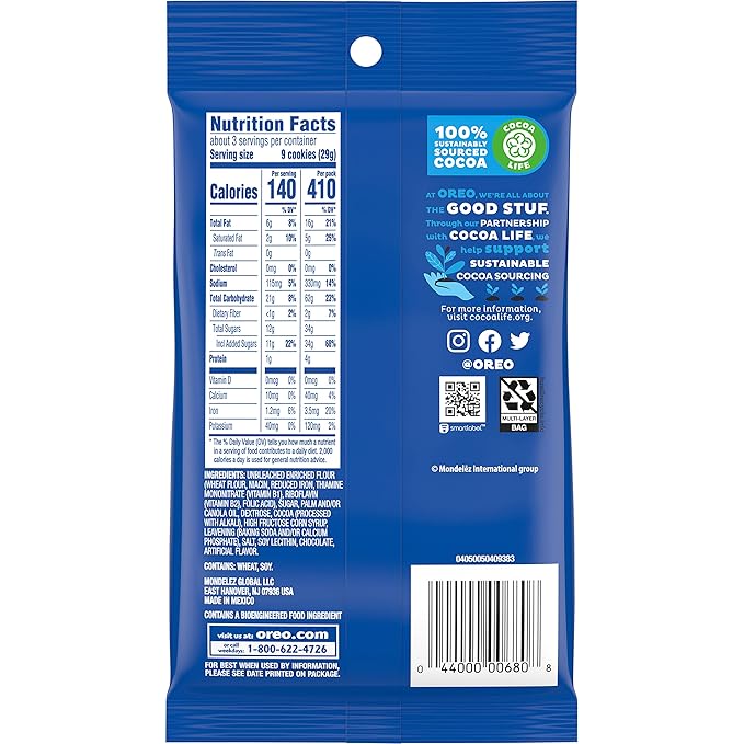 OREO Mini Chocolate Sandwich Cookies, Original Flavor, 12-3 oz Big Bags (Pack of 2)