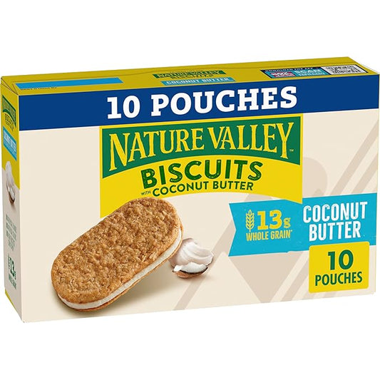 Nature Valley Biscuit Sandwiches, Coconut Butter, Snack Bars, 10 Bars, 13.5 oz