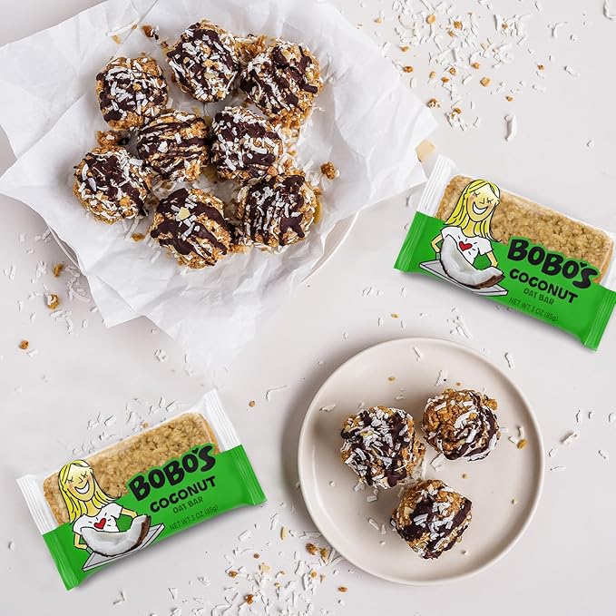 Bobo's Oat Bar Fruit Flavored Multipack, 4 Lemon Poppyseed and 4 Coconut, Great Tasting Healthy Snacks for the Whole Family (8, Fruit Multi)