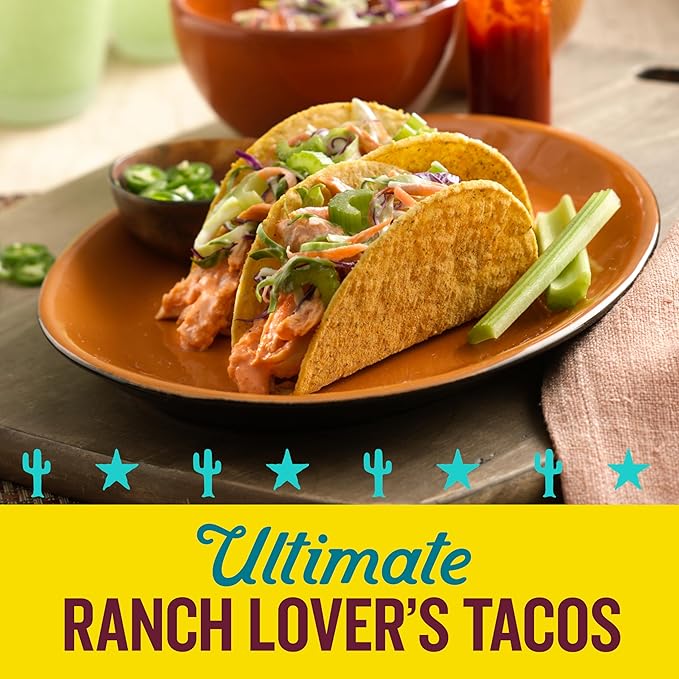 Old El Paso Stand ???Stuff Taco Shells, Zesty Ranch Flavored, Gluten Free Crunchy Corn Taco Shells, 10 Count, 5.4 oz (Pack of 6)