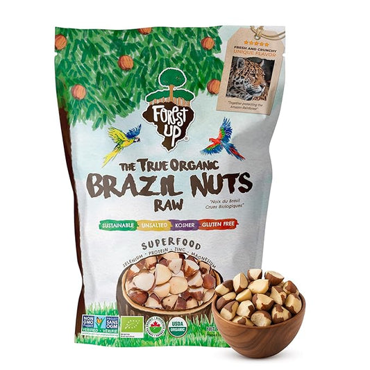 Snack The True Organic Broken Brazil Nuts 32 oz – Raw and Unsalted – Healthy-Rich in Vegetable Protein – Fresh, Vegan and Gluten Free – Forest Up