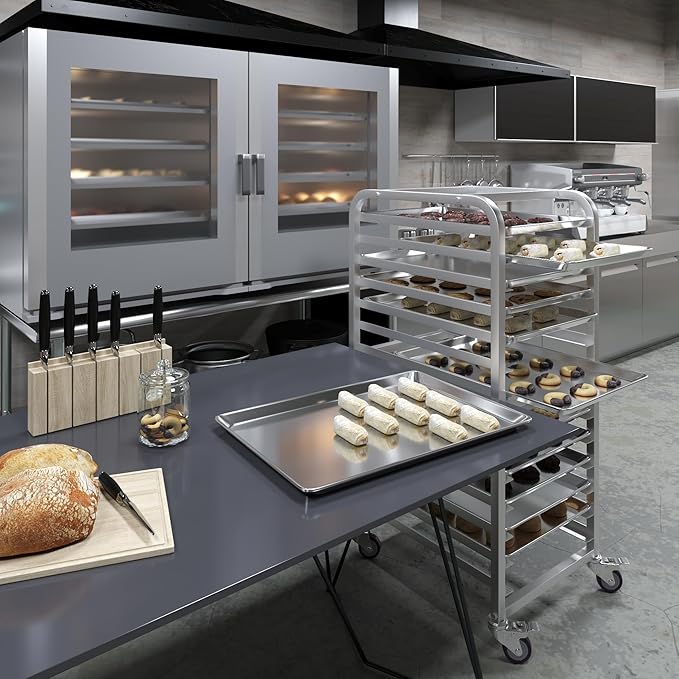 Pack of 12 | 18 in. x 26 in. Full Size Aluminum Bun. / Sheet Pan | Ideal for baking, roasting, cooling, prepping, or storing - a must-have in restaurants, bakeries, and busy kitchens.