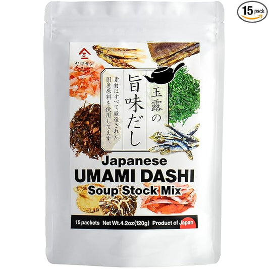 Chaganju Dashi Stock, Dashi Packet ??Ramen Broth, Miso Soup, Udon, Shabu Shabu & Hot Pot Soup Base ??Rich Umami Flavor, 8 Carefully Selected Ingredients ??Authentic Japanese Umami Dashi, Made in Japan, 8g 횞 15pacs