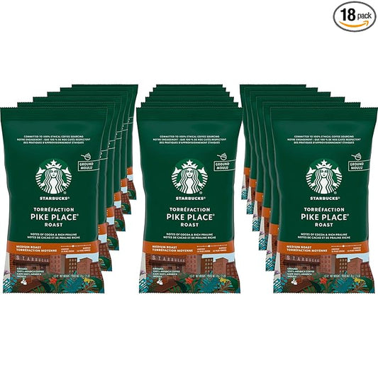 Starbucks, SBK12411960, Pike Place Ground Coffee, 18 / Box