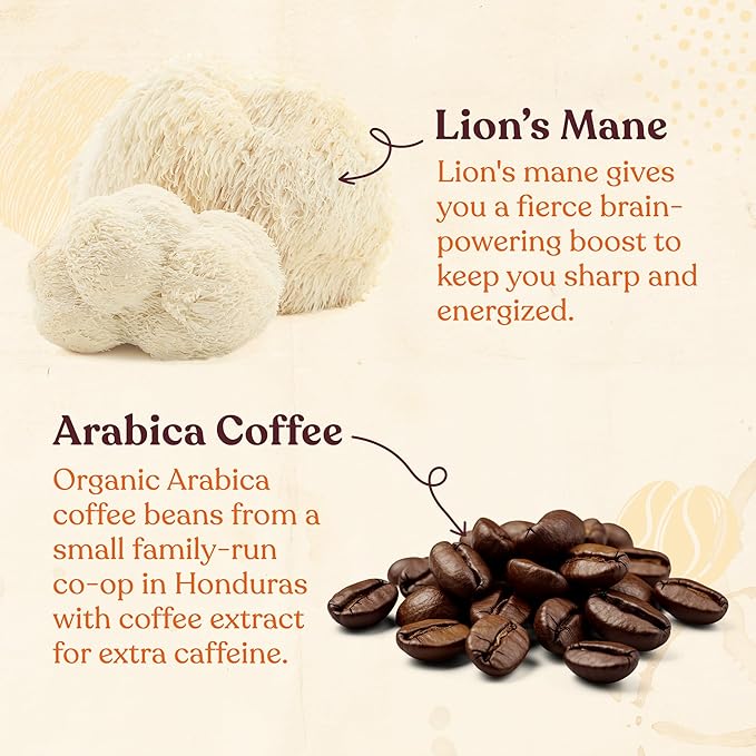 Four Sigmatic Focus High Caffeine Coffee Pods Compatible with Nespresso Original | Organic Dark Roast Espresso with Added Focus | Mushroom Coffee Enhanced with Lion's Mane | High Caffeine 10ct