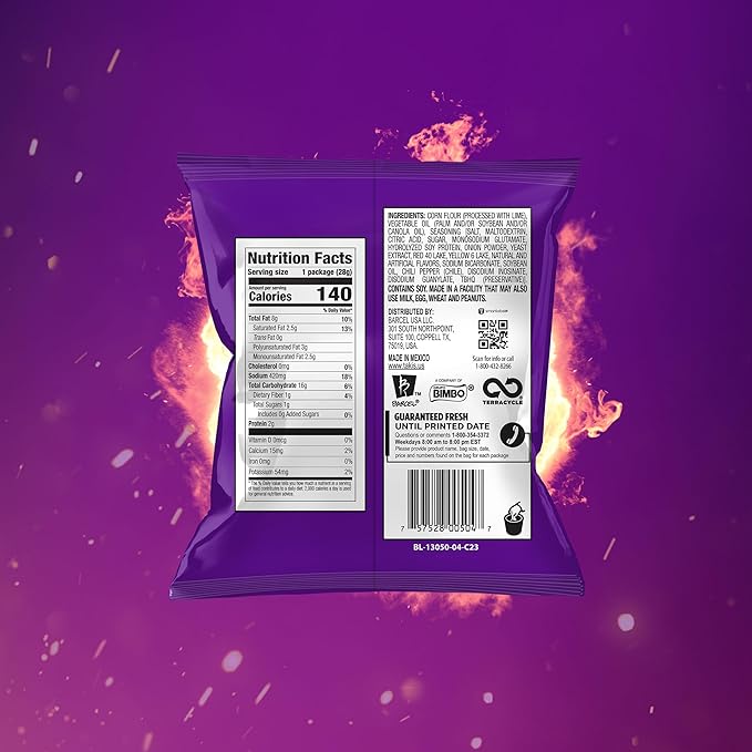 Takis Fuego 40 pc / 1 oz Multipack - Hot Chili Pepper & Lime Flavored Extreme Spicy Rolled Tortilla Chips - Individual Bags, Perfect for Tailgates, Parties, Lunchboxes or Lunches