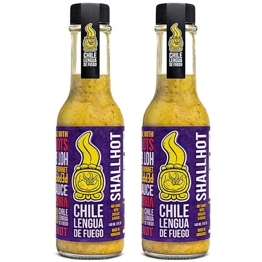 Hot Sauce | Chile Lengua de Fuego (Pack of 2, ShallHot) – Creamy Shallot & Garlic Hot Sauce with