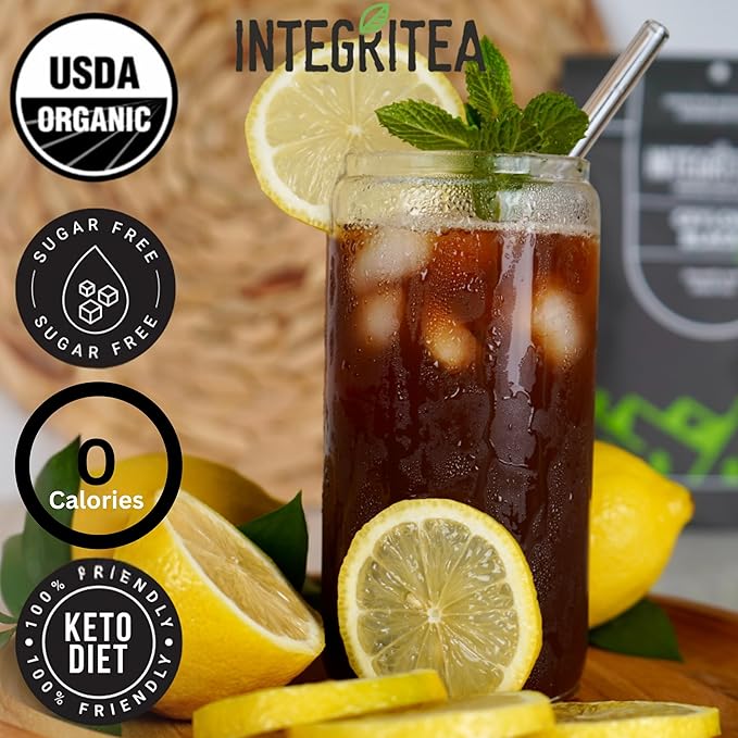 IntegriTEA Ceylon Black Cold Brew Black Tea Bags - 6-Bag Unsweetened Iced Tea Pack for 6 Gallons of Tea - Cold or Hot Brew Organic Iced Black Tea Bags