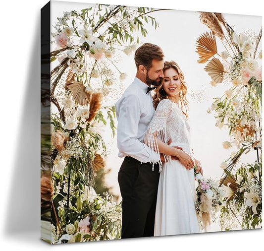 Ship Next Day Custom Canvas Prints with Your Photos (Framed 10x10) Personalized Picture Gifts Photo Prints Canvas Personalized Wall Art Ideal for Home Decor
