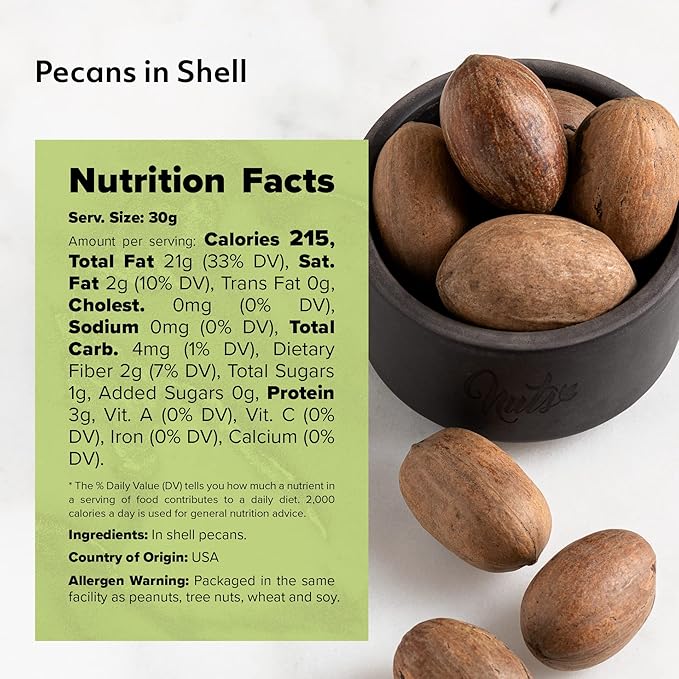 NUTS U.S. - Pecans In shell | Whole, Raw and Unsalted | No Added Flavor or Color | Fresh Buttery Taste and Easy to Crack | Natural Unshelled Pecans Packed in Resealable Bags!!! (6 LBS)