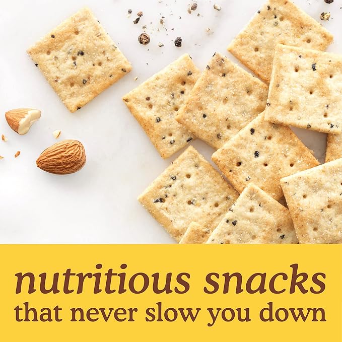 Simple Mills Almond Flour Crackers, Black Cracked Pepper, Gluten Free, Flax Seed, Sunflower Seeds, Corn Free, Good for Snacks, Made with whole foods, (Packaging May Vary)