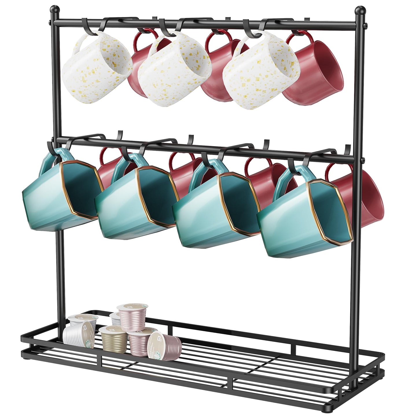 OROPY Coffee Mug Holder for Countertop, Mug Tree Rack with Heavy Duty Base