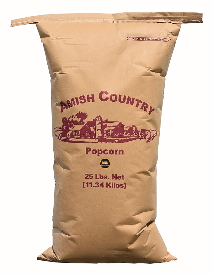Amish Country Popcorn | 25 lbs Bag | Red Popcorn Kernels | Old Fashioned, Non-GMO and Gluten Free (Red - 25 lbs Bag)