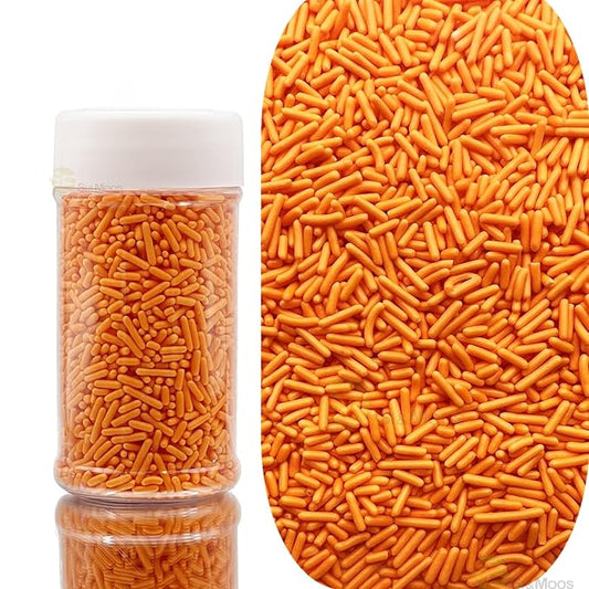 SE Si&Moos Orange Sprinkles Edible Orange Jimmies Soft Jimmy Sprinkles Halloween Cake Decorations Christmas Cookie Decorations for Topping Ice Cream, Cookies, Cakes, Cupcakes, Dessert Decorating 2.75 OZ