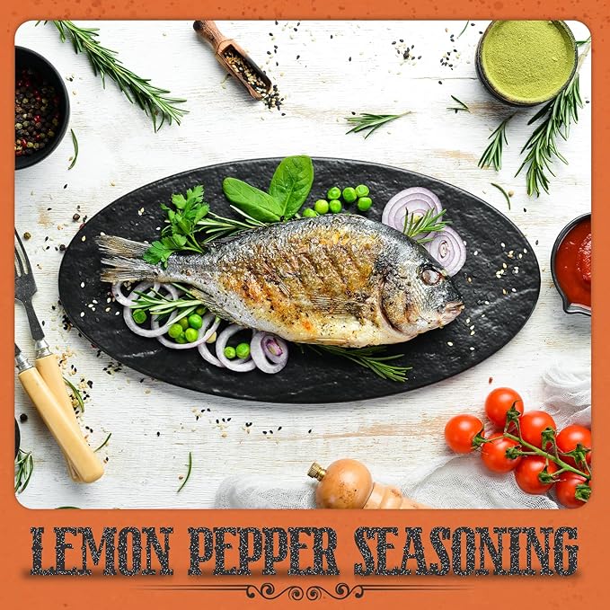 Fresh Finest Lemon Pepper Seasoning - 9.17oz (260g) - Tangy, Authentic, Kosher, All-Natural, Non-GMO, Gluten-Free