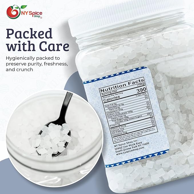 NY SPICE SHOP Rock Crystal Sugar ??1.7 Pound (27.2 Ounce) Jar Candy Crystals ??Sugar Rocks Whole ??Crystals ??Rock Candy ??Rock Sugar for Tea, Cakes