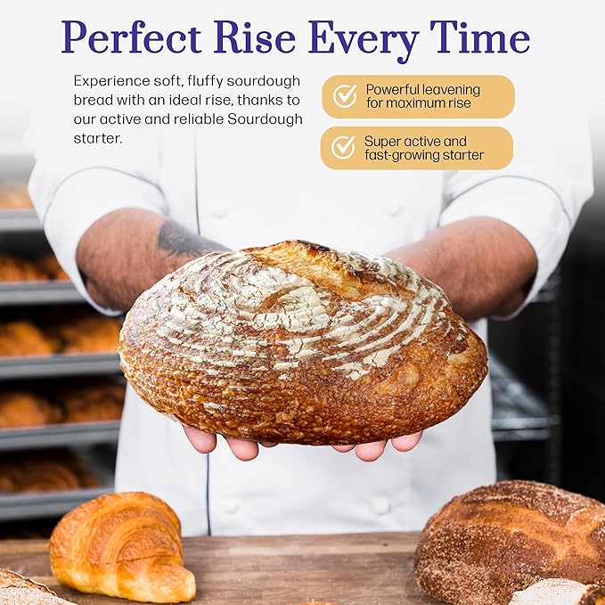 Mature Sourdough Starter Culture ??100+ Years Old Dehydrated Sourdough Starter Kit for Delicious Homemade Sourdough Bread ??All-Natural and Organic - Beginner Friendly, Fast reactivation and Expert Support