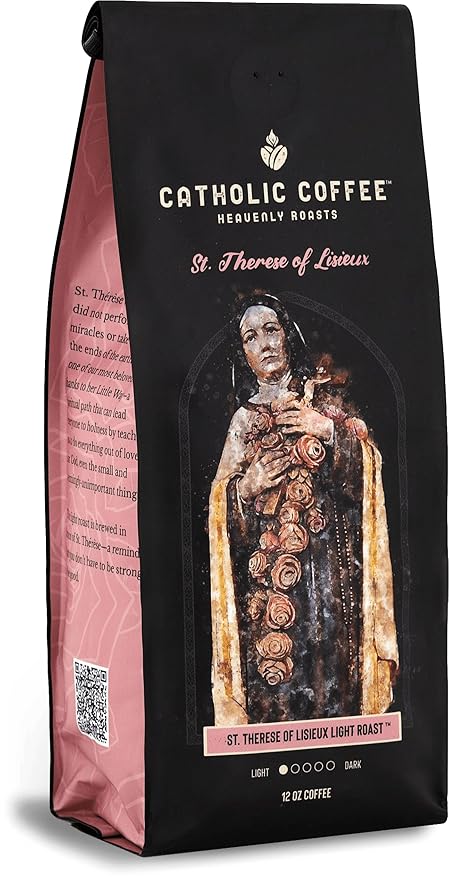 Catholic Coffee St. Thérèse of Lisieux | Light Roast Ground Coffee ??Vanilla & Citrus Notes | 12oz Bag ??Gentle Catholic Gift Inspired by the Little Flower