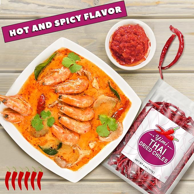 Yimi Dried Chili Peppers 6 Pack Bundle - Arbol, Guajillo, Thai, Sichuan Medium Hot, Sichuan Super Hot, Guizhou, Super Pack of Dry Whole Pepper Chiles (24oz Total), Ideal for Gift