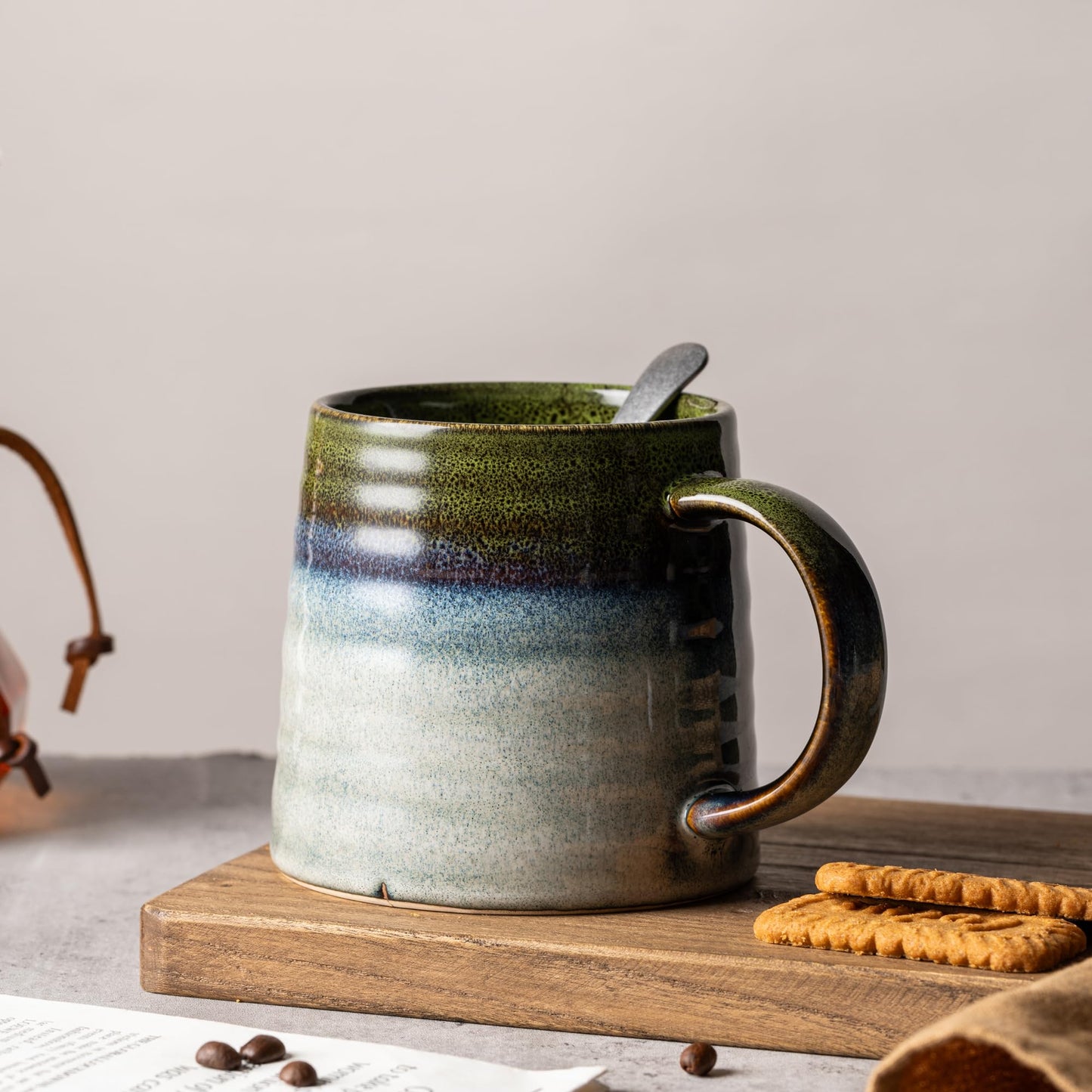 TaoTaojarvie 15.5oz Large Heavyweight Ceramic Mug, Reactive (Light Green)